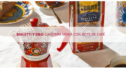 Bialetti y Dolce&Gabbana: Cafetera Moka de Diseño Siciliano con Bote de Café 